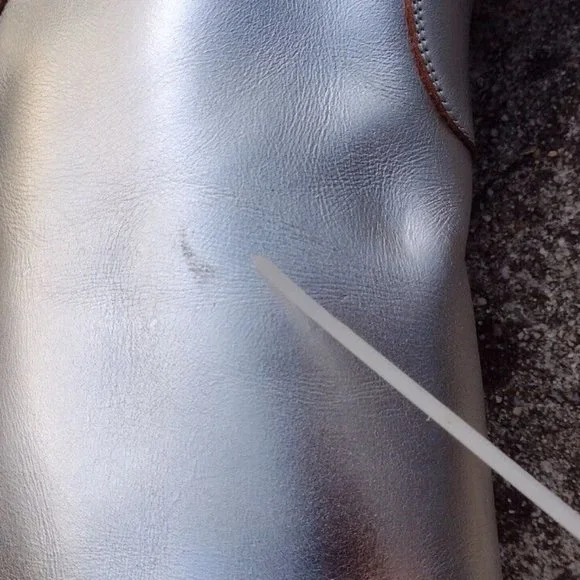 Khaite The Wooster Riding Boots Silver Metallic Leather NWOT - Picture 15 of 15